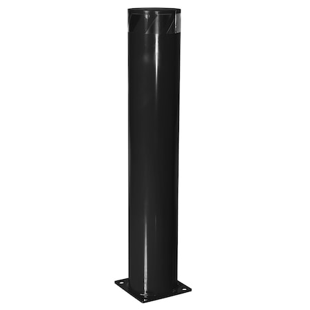 STEEL PIPE SAFETY BOLLARD 48X8.5 BLACK